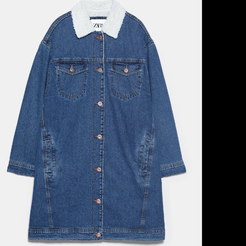 Zara over size denim jacket with fleece - Picture 7 of 7
